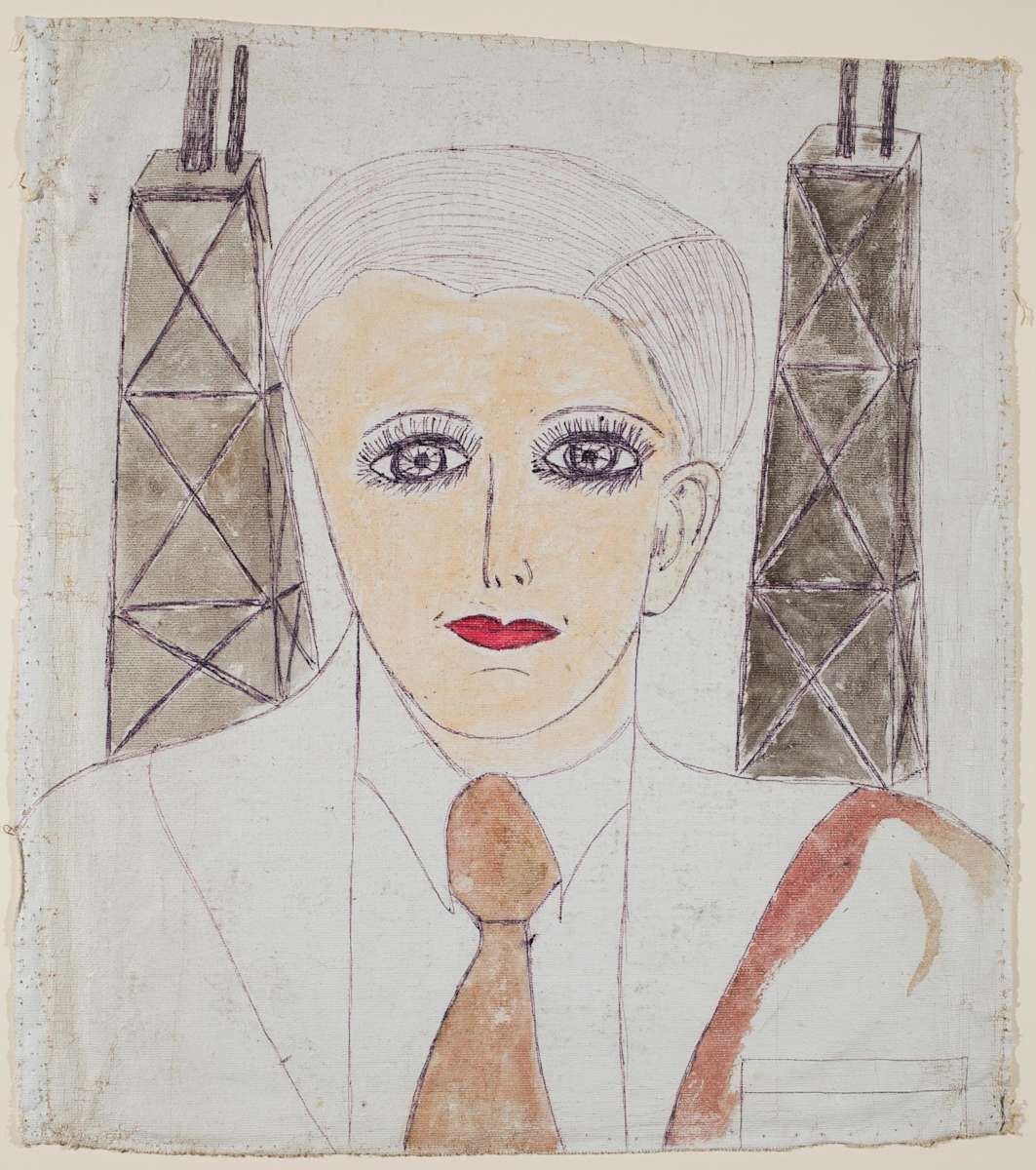 Man With John Hancock Centers (BST-29) by Lee Godie, Image 1.