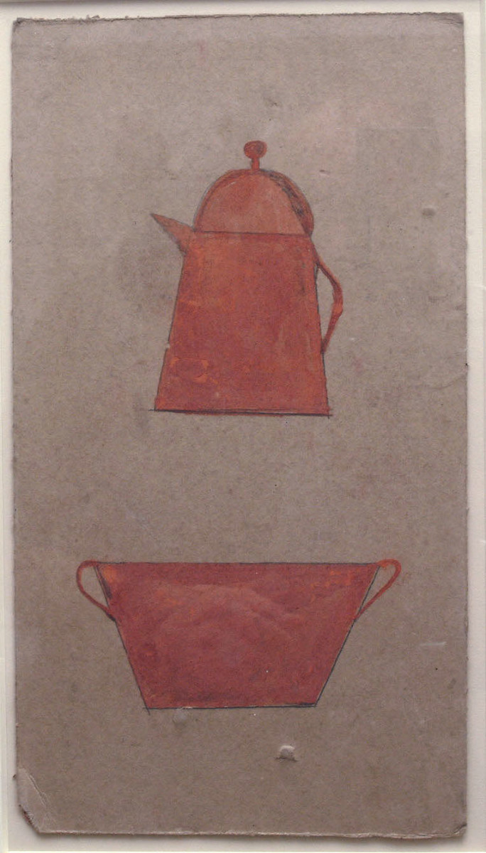 Orange Kettle & Bowl by Bill Traylor 