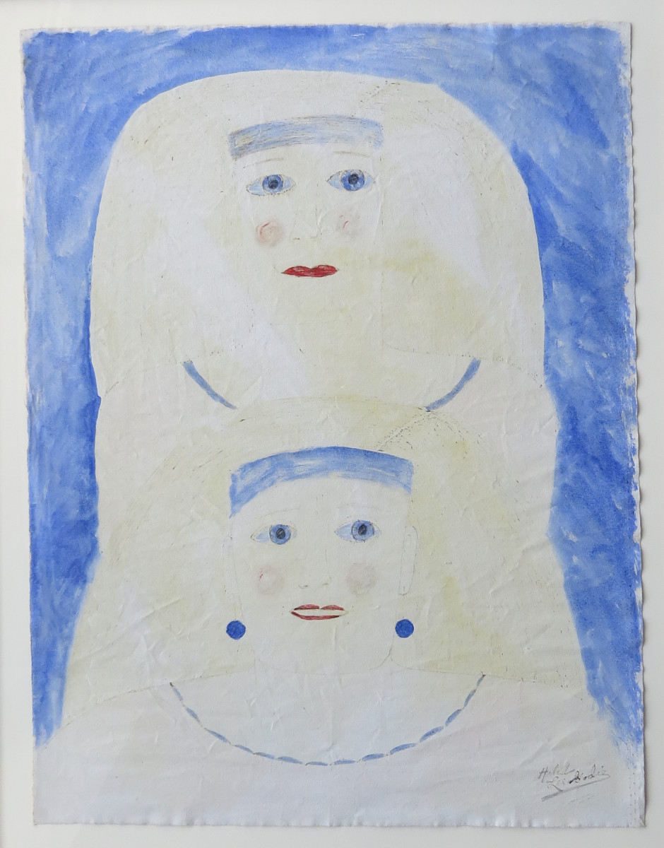 Two Women in Blue by Lee Godie 