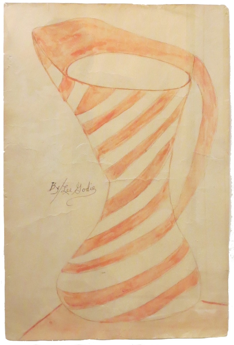 Striped Pitcher by Lee Godie 