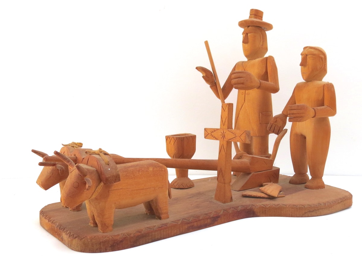 Farmers & Cows Tilling by George Lopez, Image 1.