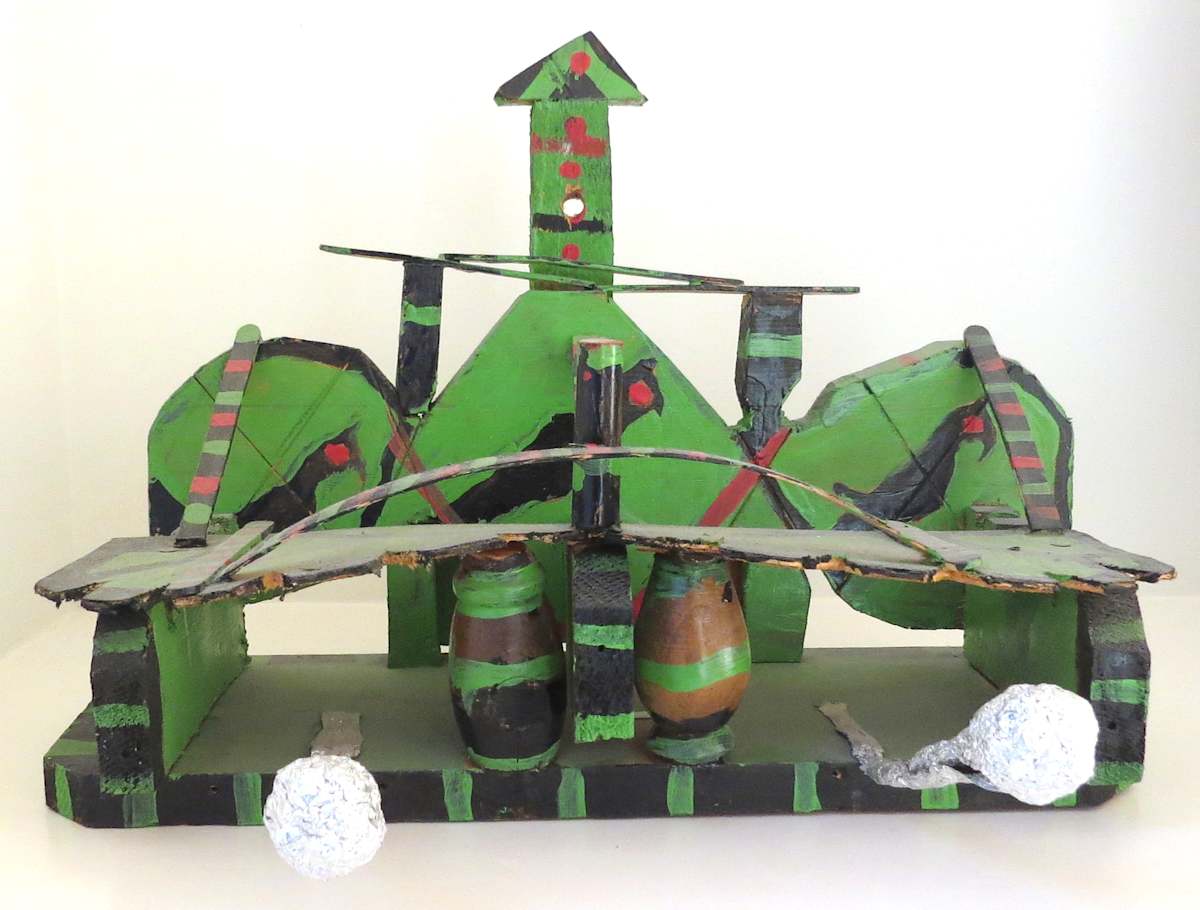Untitled (Green Birdhouse) by Willie Massey, Image 1.