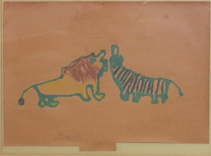 Tiger & Zebra by Unidentified 