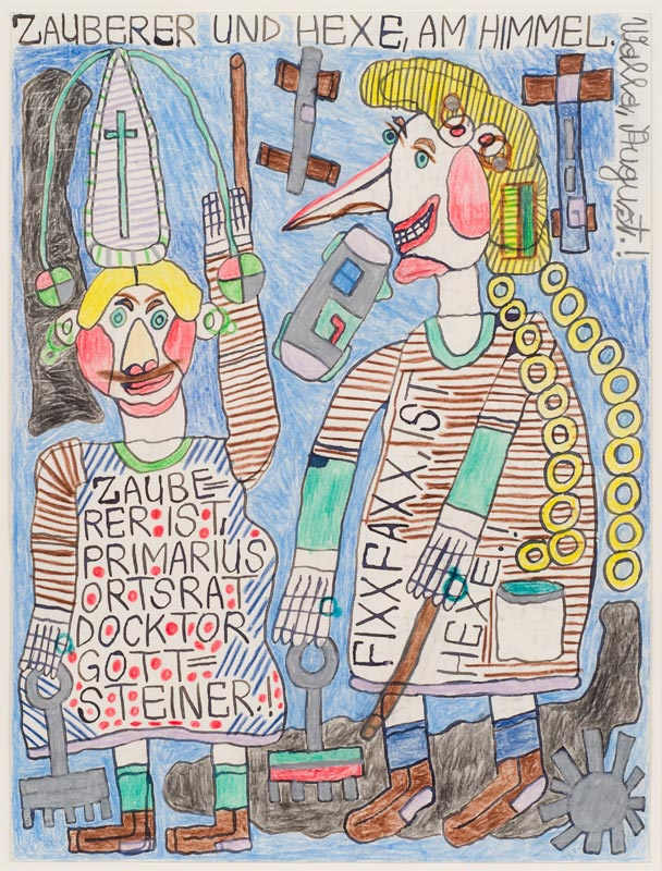 Zauberer Und Hexe Himmel by August Walla, Image 1.