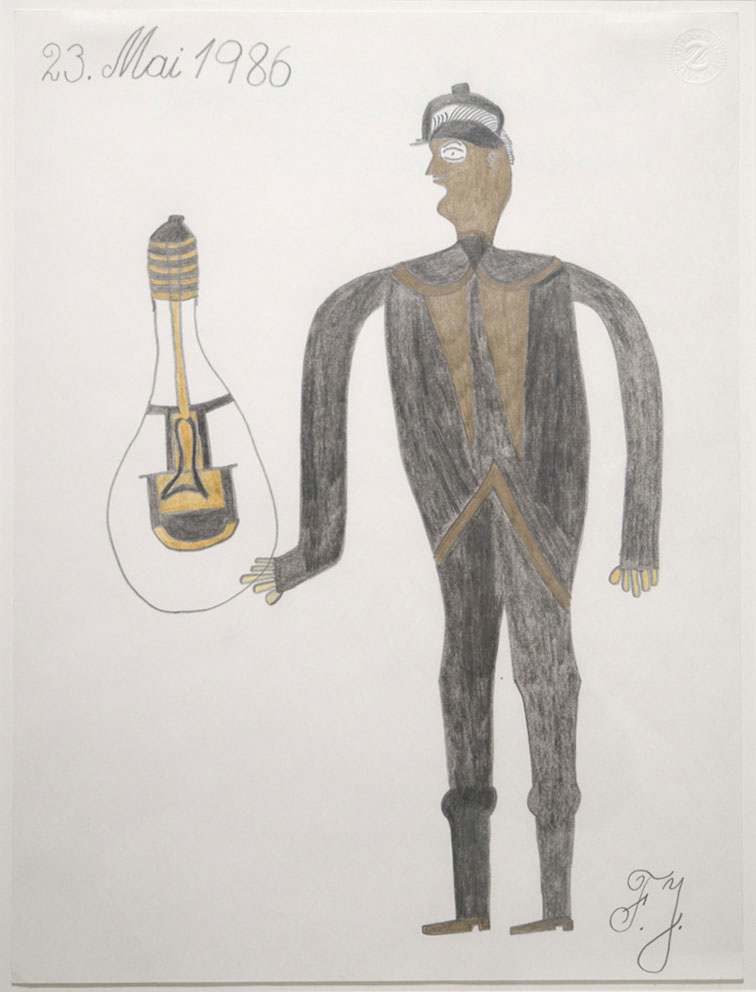 Untitled (Man with Lightbulb) by Johann Fischer, Image 1.