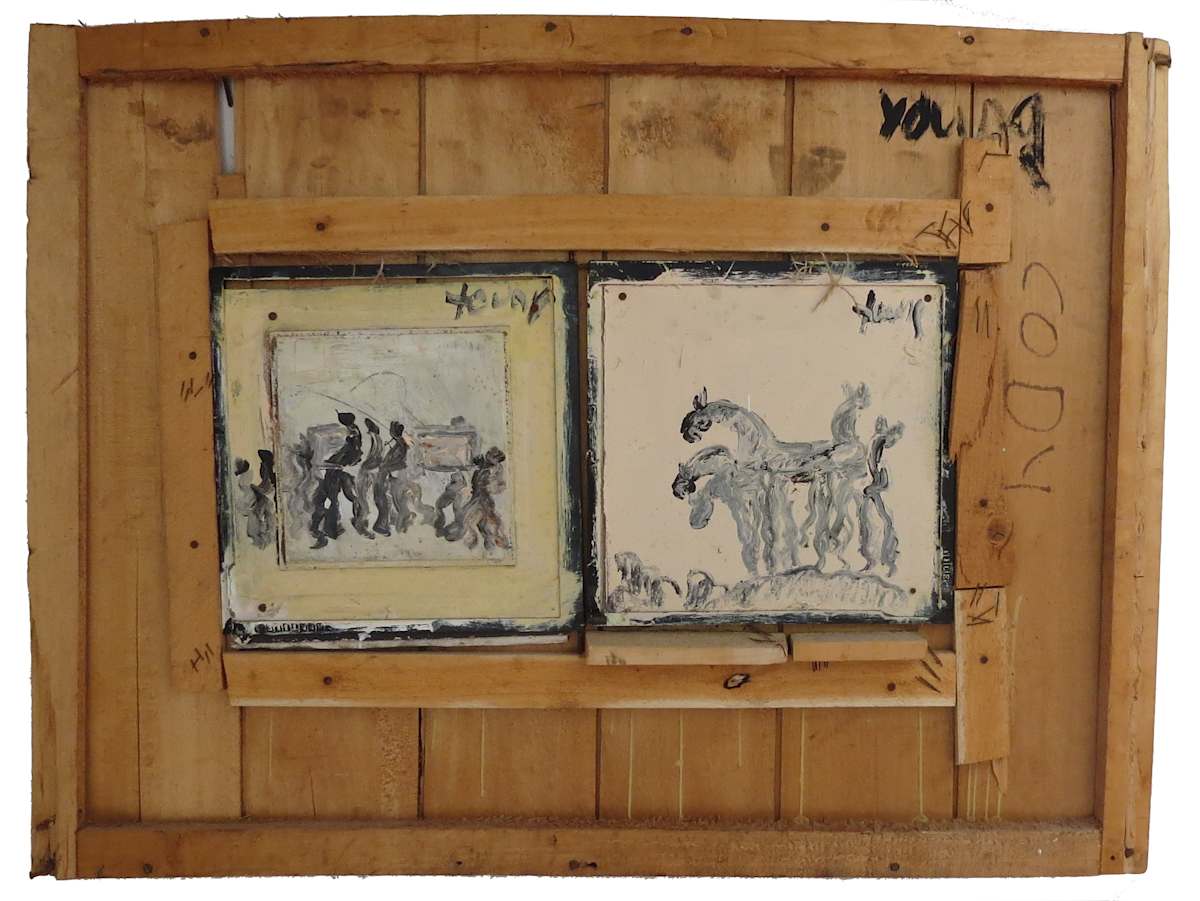 Untitled (Funeral & Horses) by Purvis Young, Image 1.