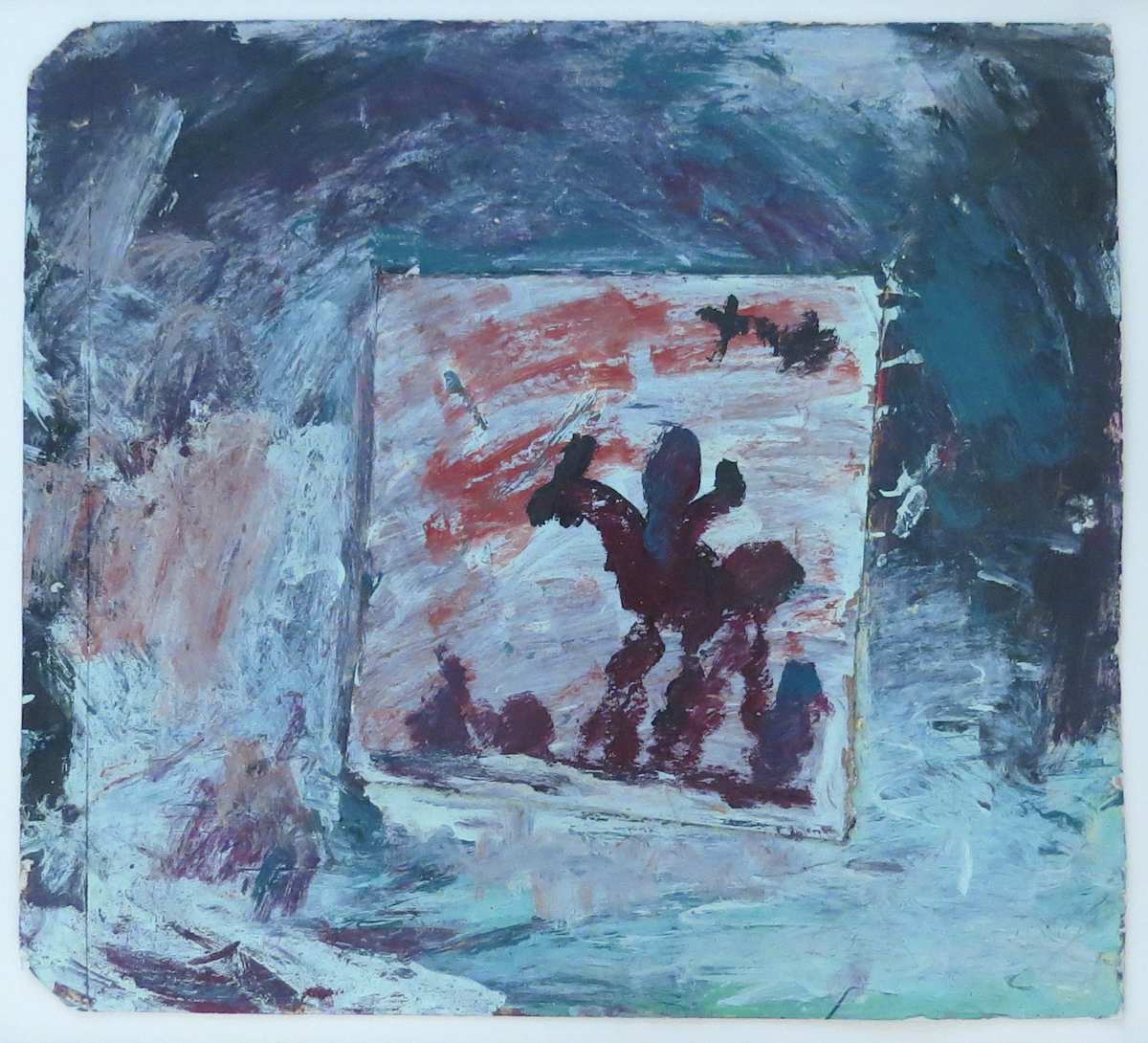 Untitled (Horse & Rider) by Purvis Young, Image 1.