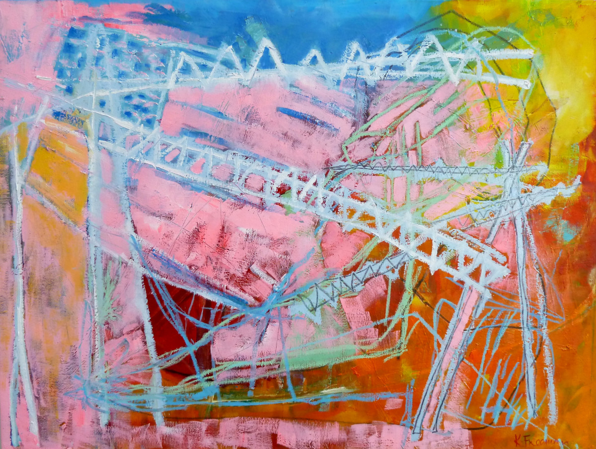 Pink Cranes by Kaye Freeman 