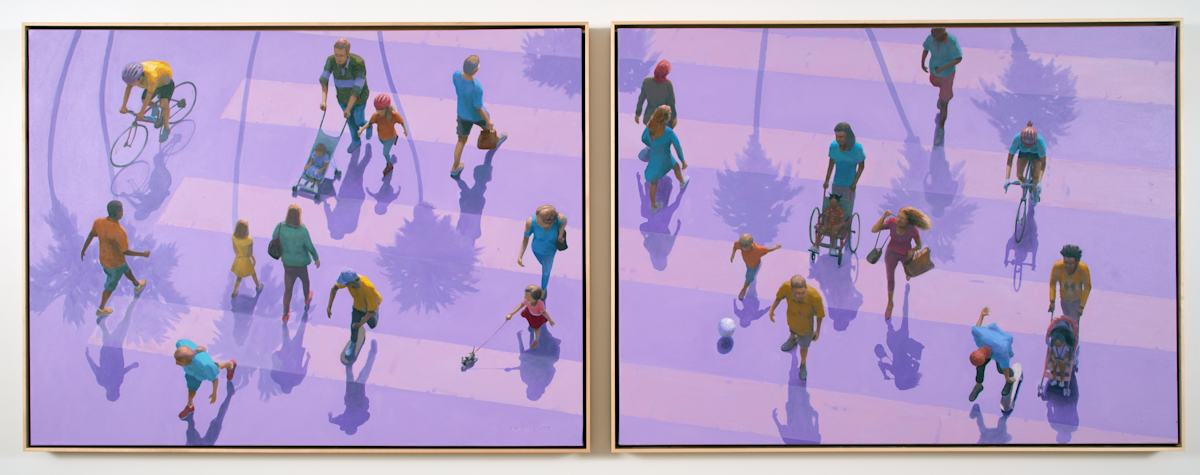 Neighborhood Crosswalk Scene by Rod Hayslip 