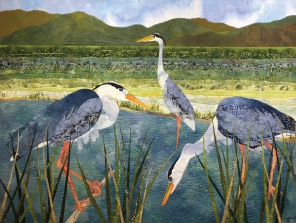 Great Blue Herons by the Bay by Sue Siefkin 