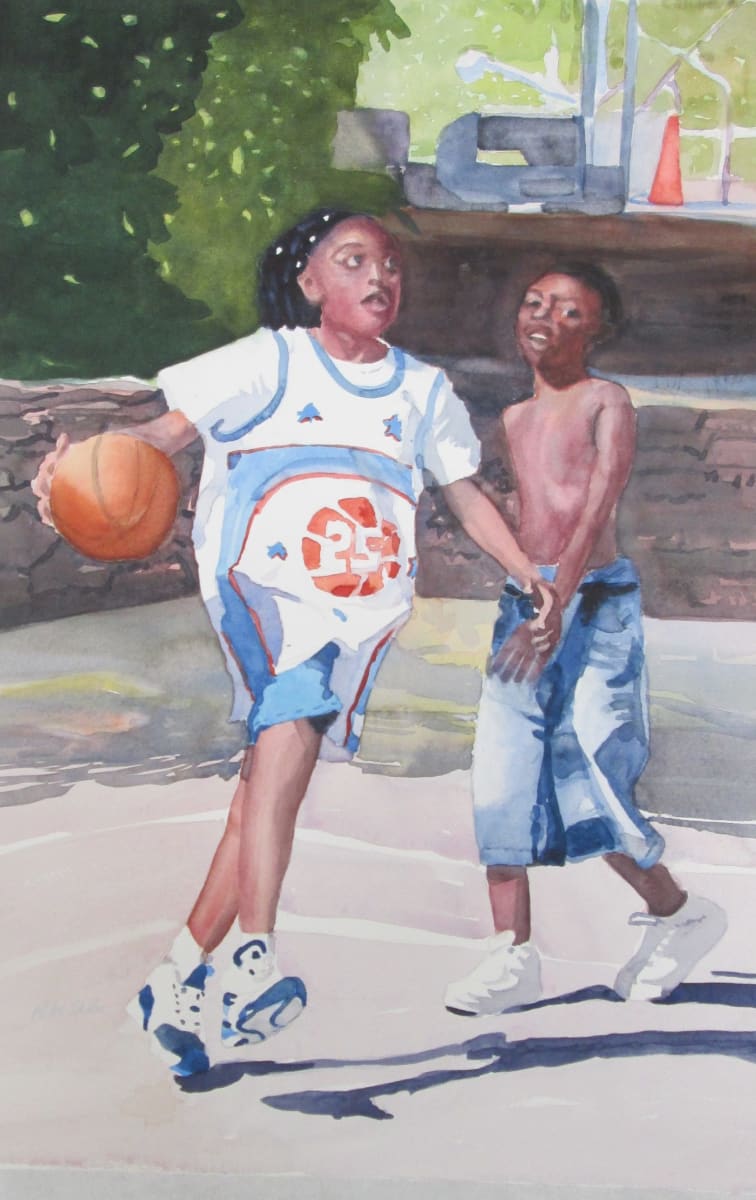 Basketball, Running in the Park, Boys on the Slide by Rita Sklar 