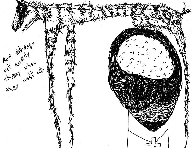 Untitled Drawing w/ Hot Dog 