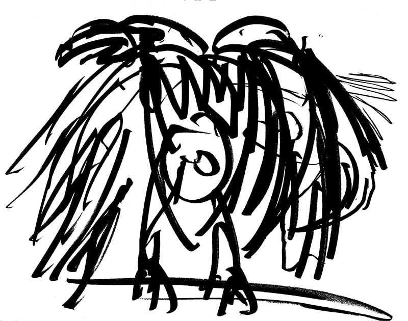 Untitled Sketchbook Drawing w/ Bird, Image 1.