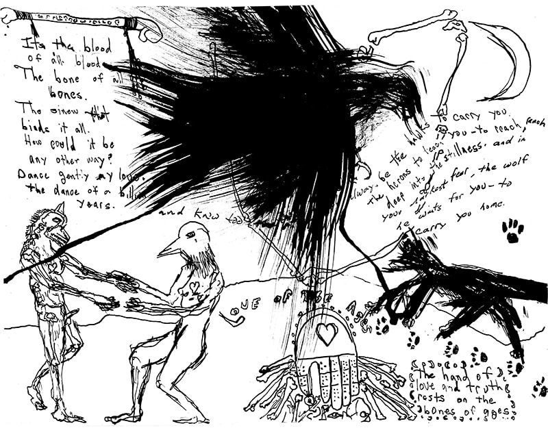 Untitled Sketchbook Drawing w/ Raven, Image 1.