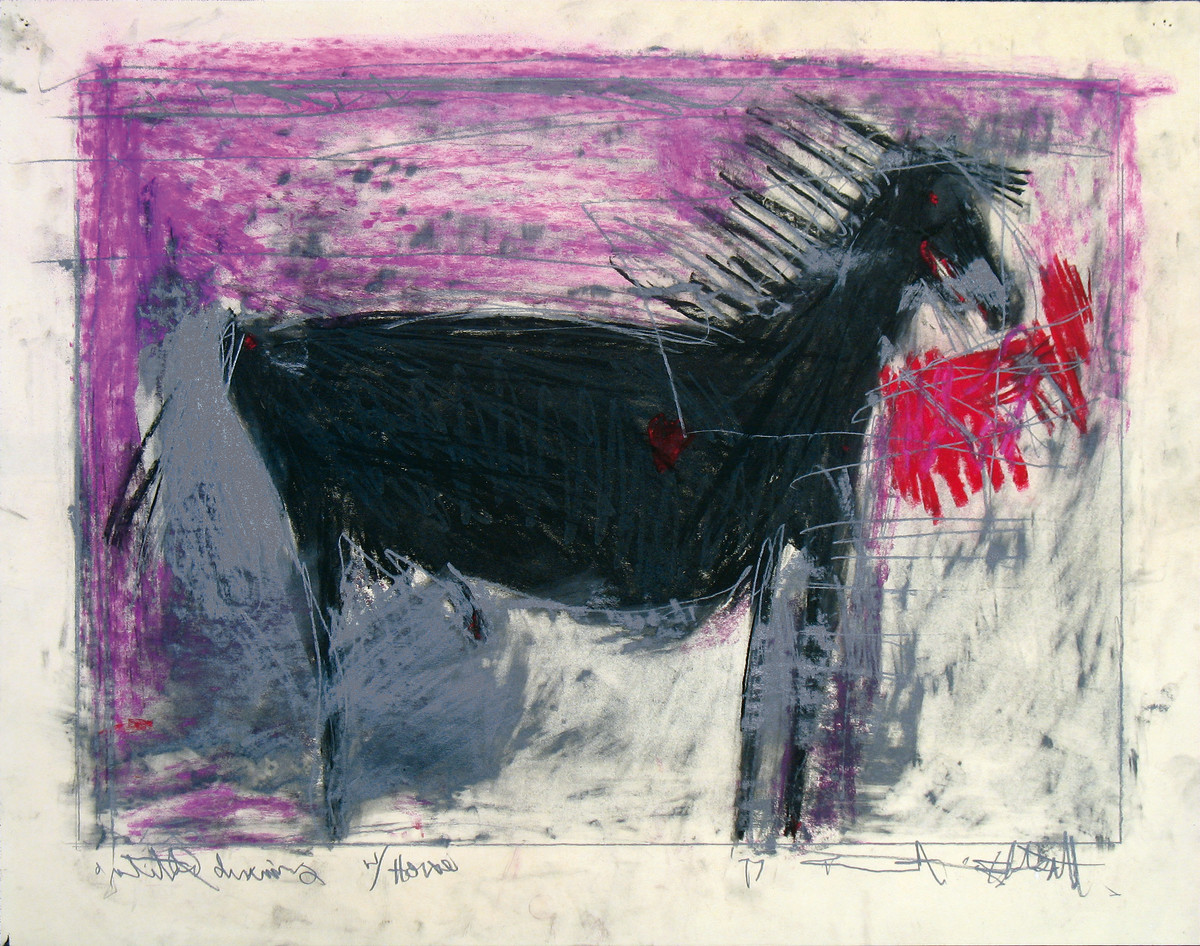 Untitled Drawing w/ Horse by Feldsott 