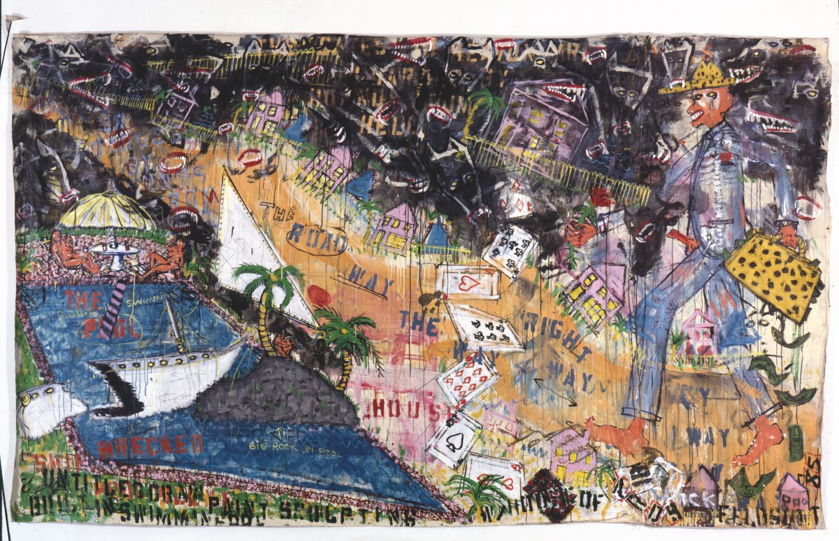 Untitled Painting w/ Built in Swimming Pool + House of Cards by Feldsott 