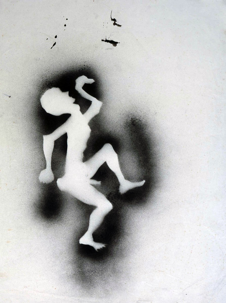 Untitled Stencil w/ Dancing Man 1 by Feldsott 