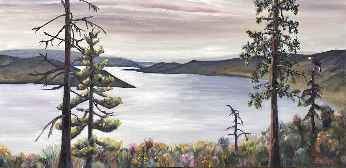 Looking South by Barbara Kops  Image: Looking South from Gladstone Regional park in Peachland BC. Our view from our favorite view point on this hike.