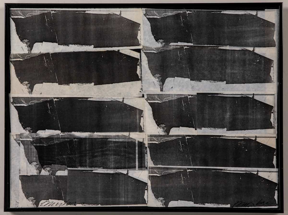 Black and White Collage On Panel by George B. Dunbar Estate 