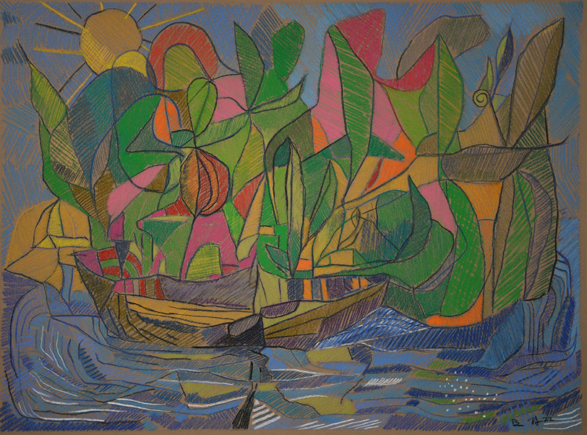 Boat By The Island by Brian Frink 