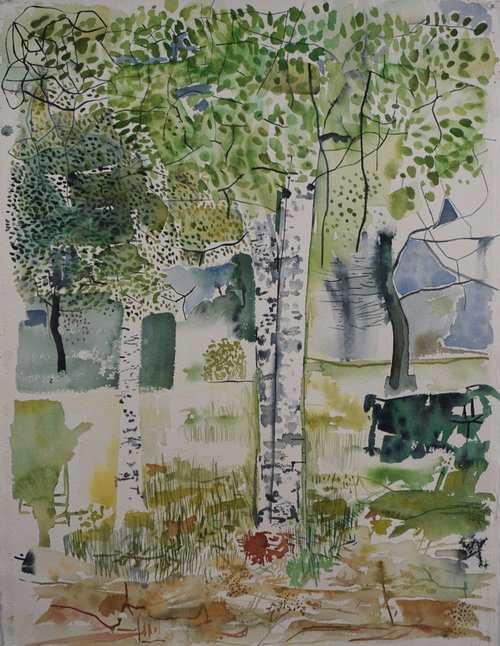 Two Birch Trees, Image 1.