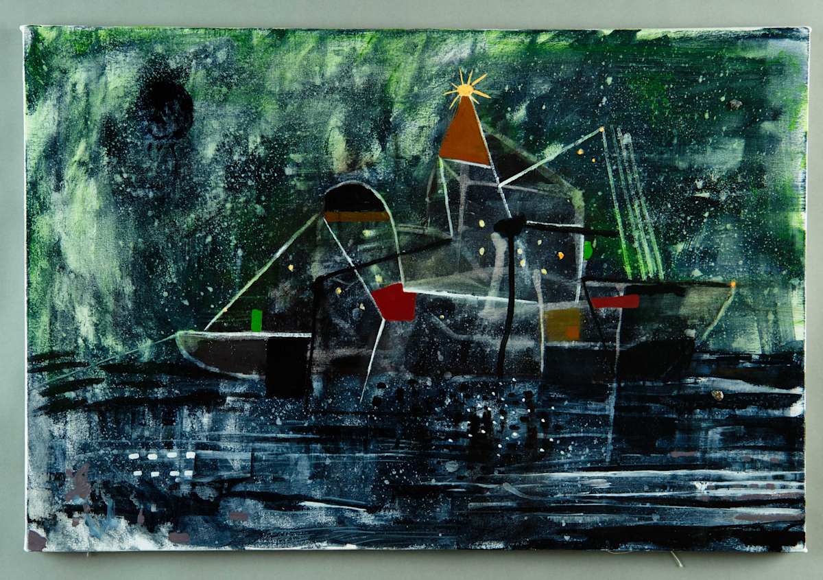 Dredger at Night by Brian Frink  Image: Created while camping at St Andrew’s State Park, Florida