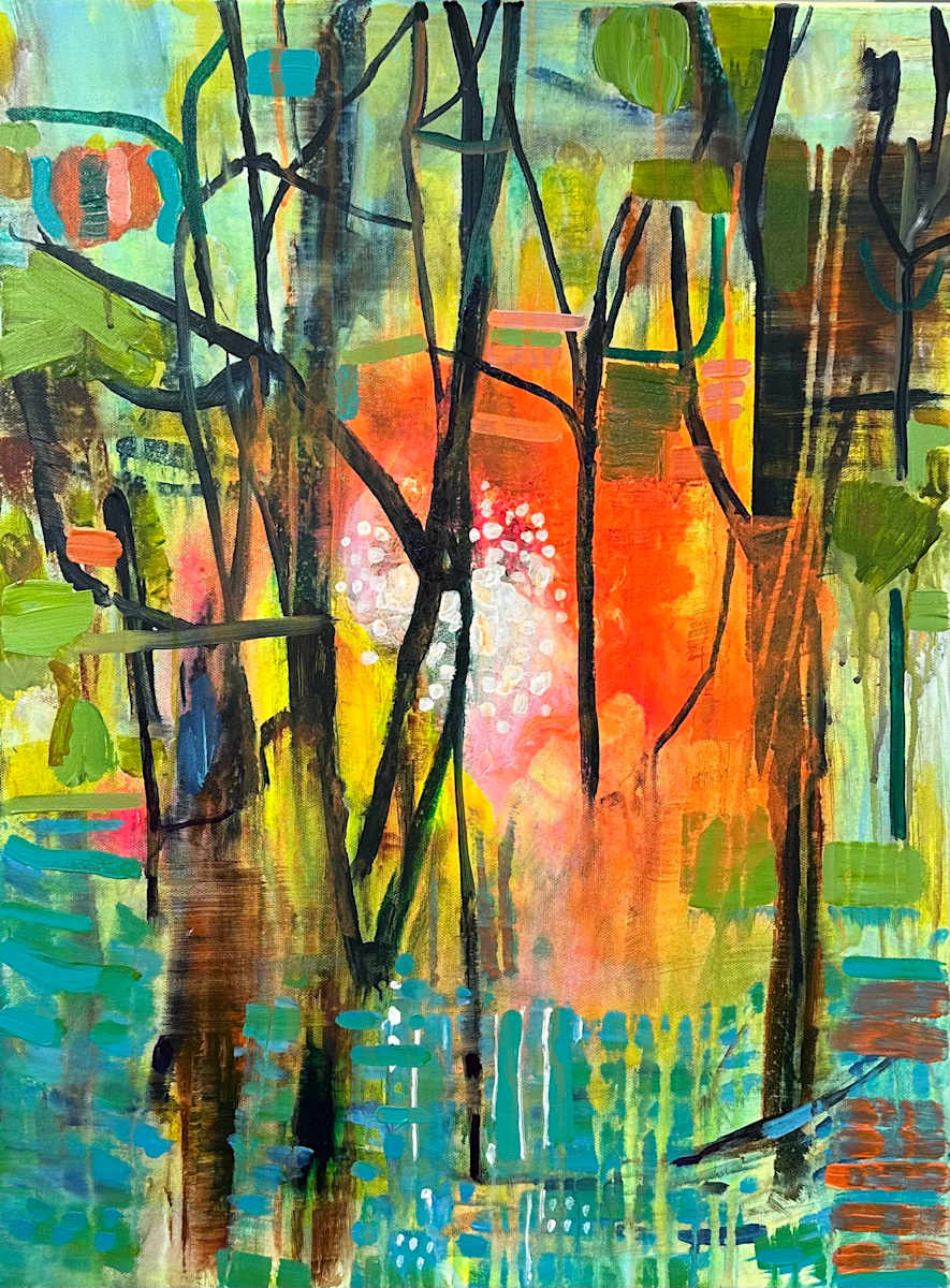 Sunset Near the Pond by Brian Frink 