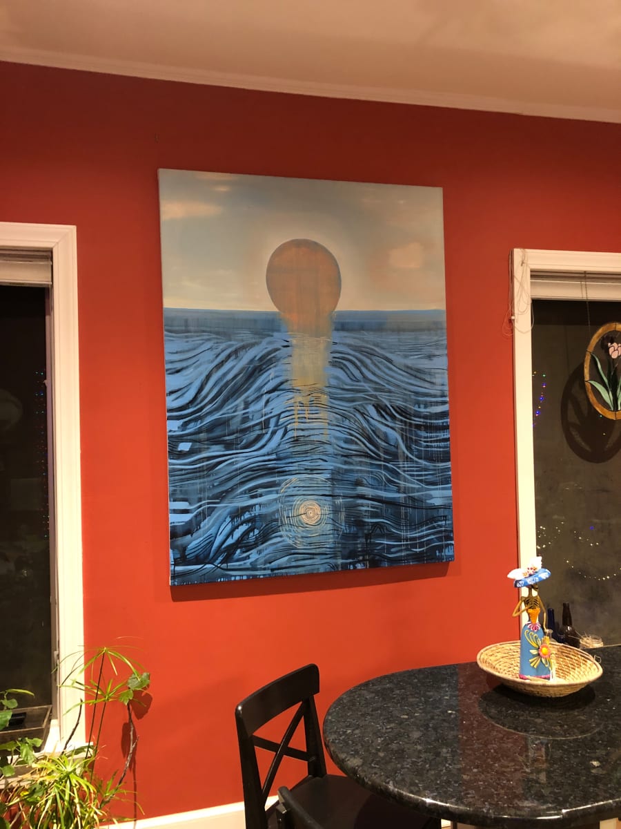 Moon Over Blue Water by Brian Frink 