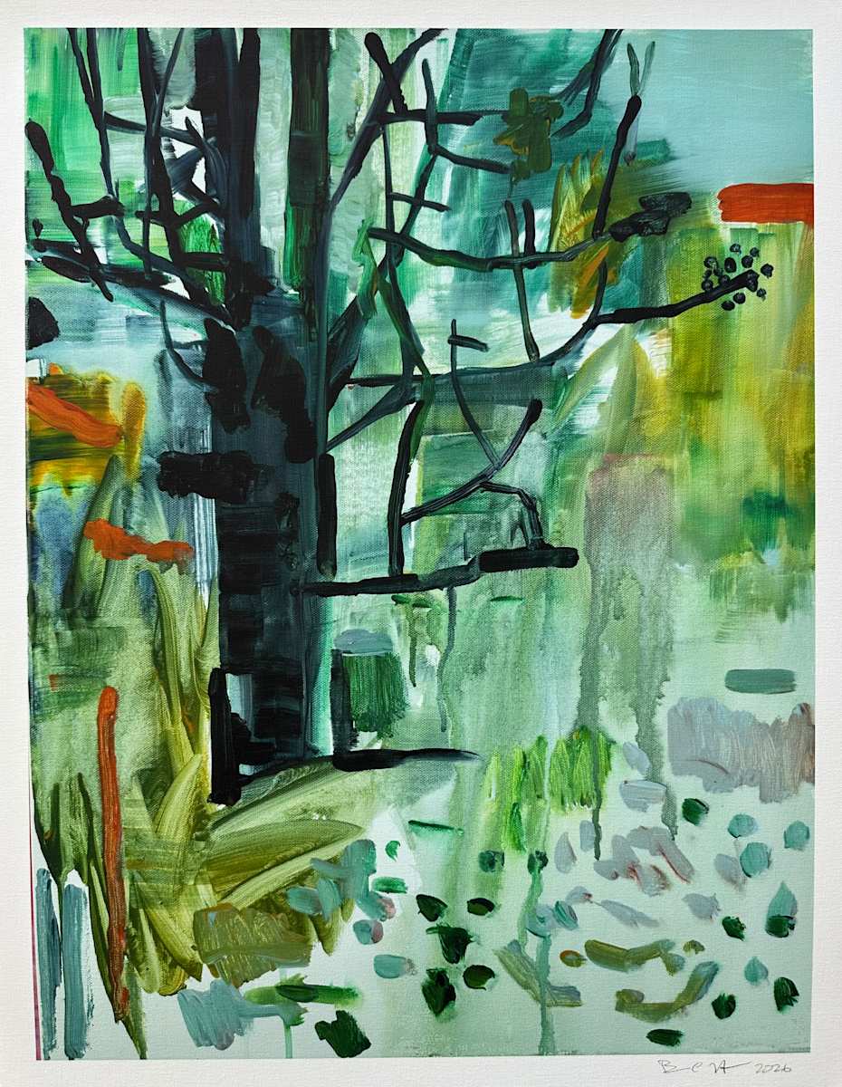 Tree At Campsite: Reproduction print by Brian Frink, Image 1.