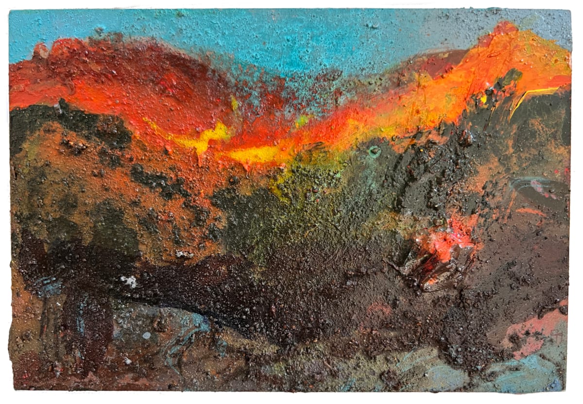 DAWN FIRE. Coppermines Valley, Coniston, Cumbria by Frances Hatch  Image: The reflected light of February dawn moves over the surface of The Old Man of Coniston as seen from The Coppermines Valley. 