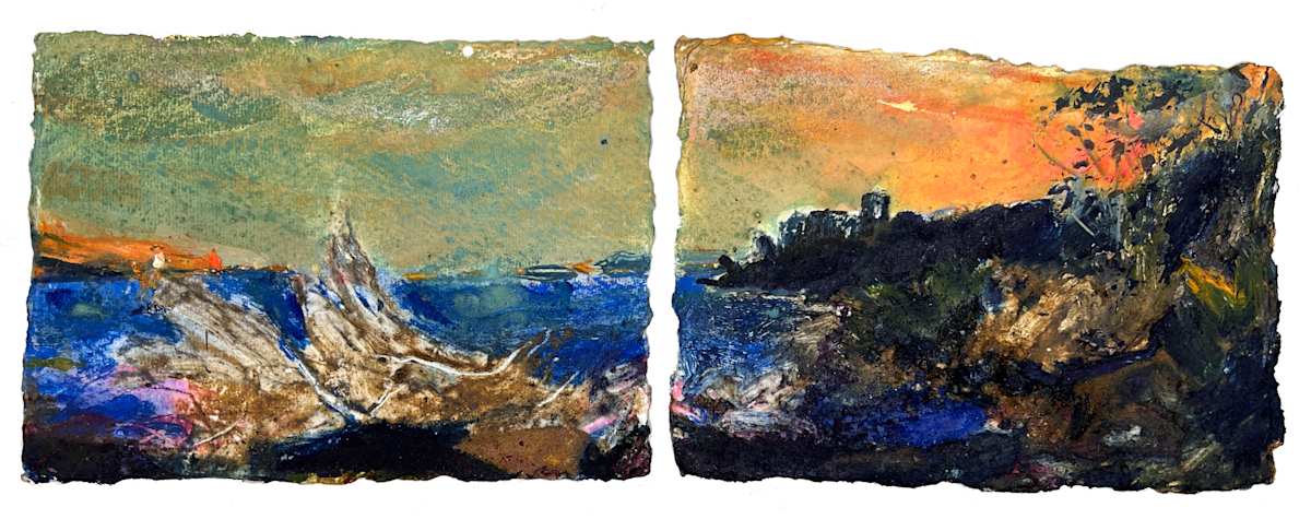 SANDSFOOT SUNSET. diptych by Frances Hatch, Image 1.