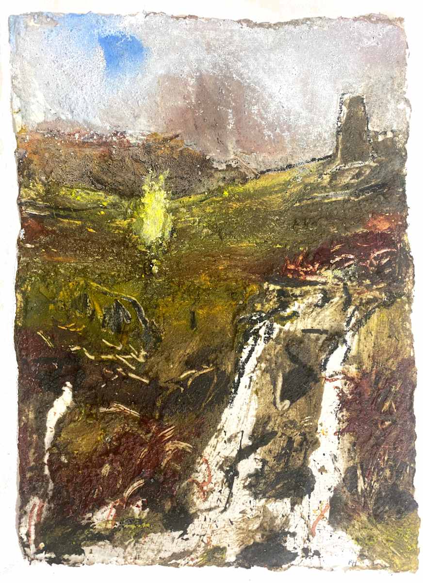 SINGLE BIRCH SHINES BELOW OLD ENGINE SHAFT by Frances Hatch, Image 1.