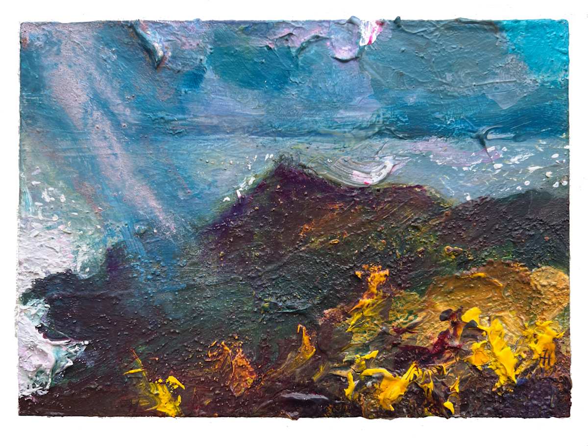 SQUALL VEILS LUNDY ISLAND. Mortehoe by Frances Hatch 