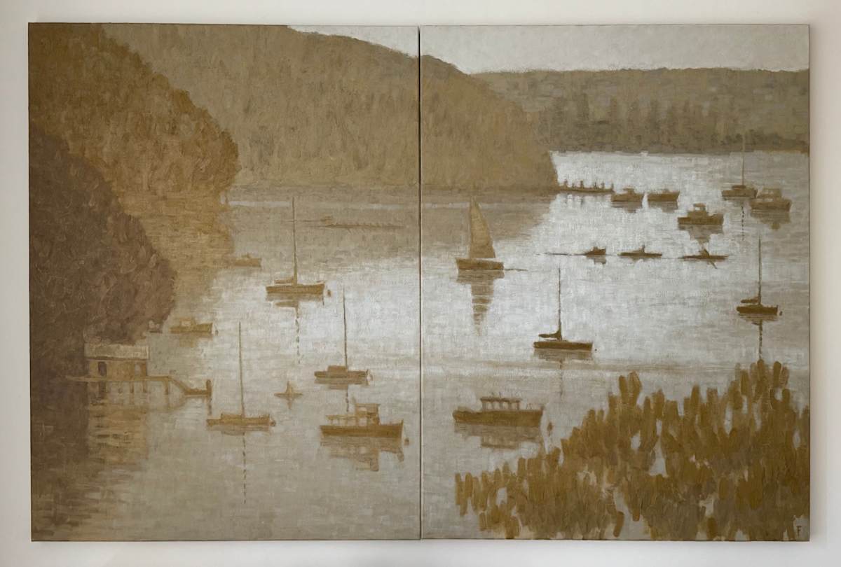 Golden morning on the bay.  Diptych by Pete Finlay 