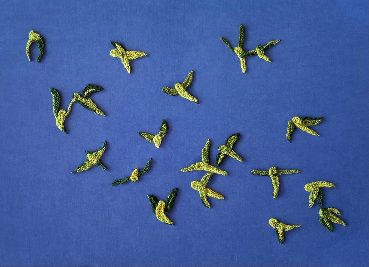 Budgerigars on Station Workshirt by Castledine & Castledine, Image 1.