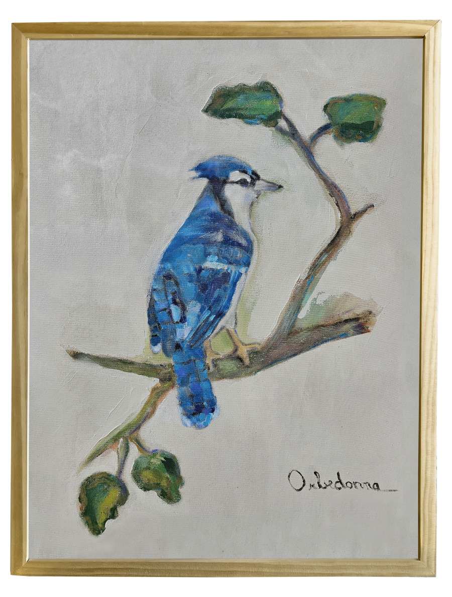 Bluejay On Oak Branch by Orbedonna 