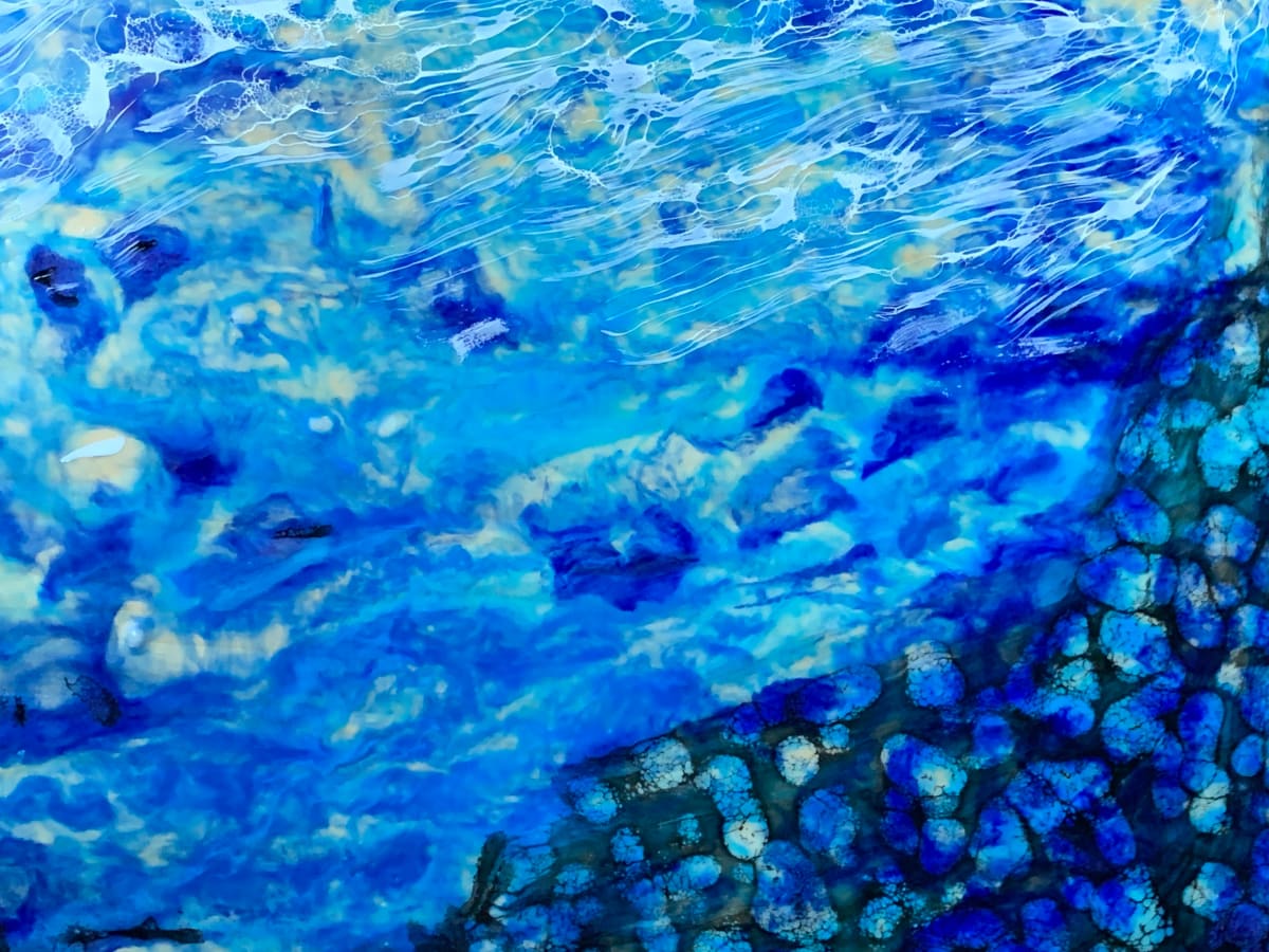 Beyond by Kathie Collinson  Image: Beyond - Encaustic abstract piece using a limited palette and shellac