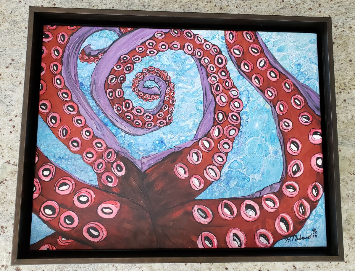 Red and purple tentacles by Heather Medrano 