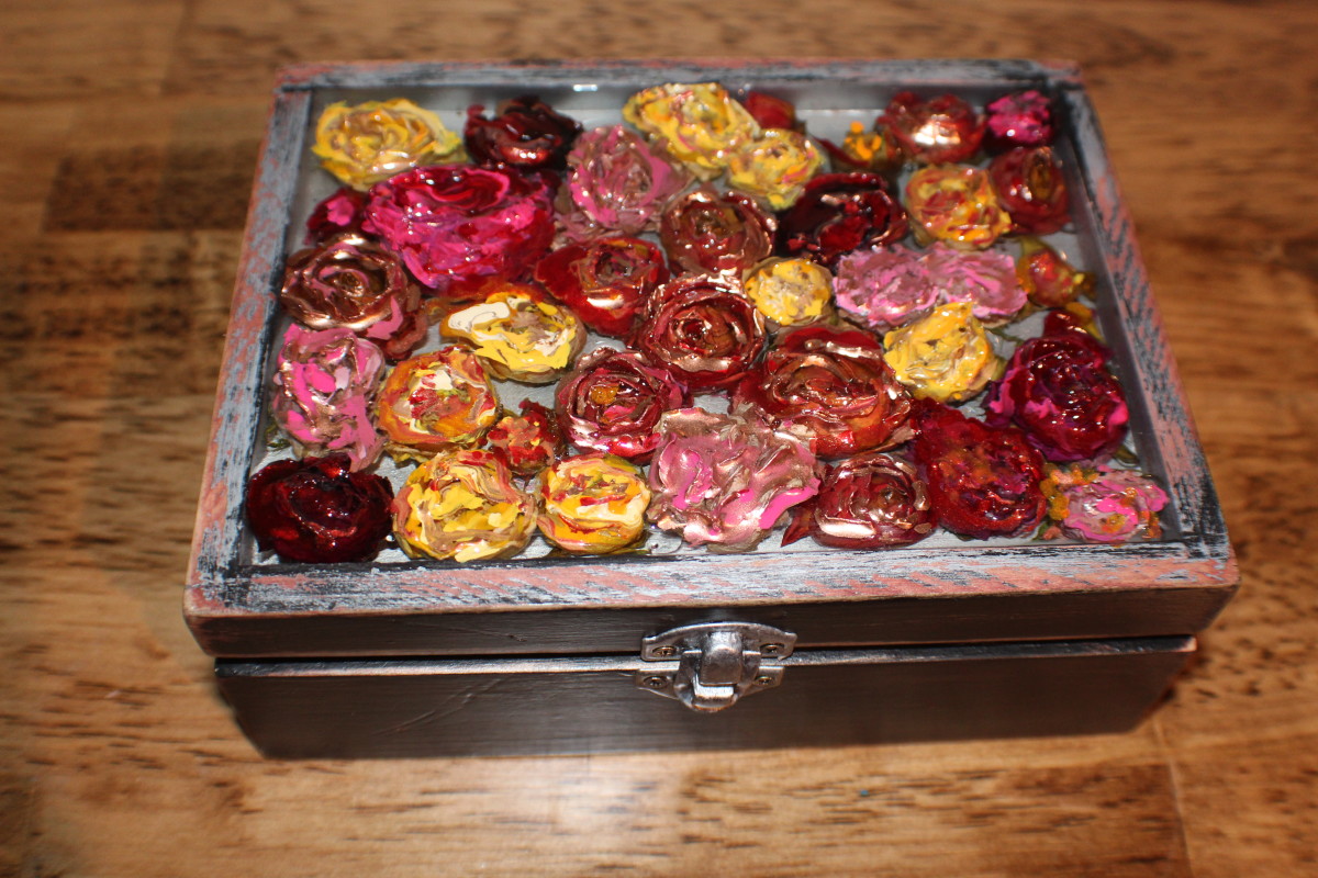 Resin  Rose Rectangle Trinket box by Heather Medrano 