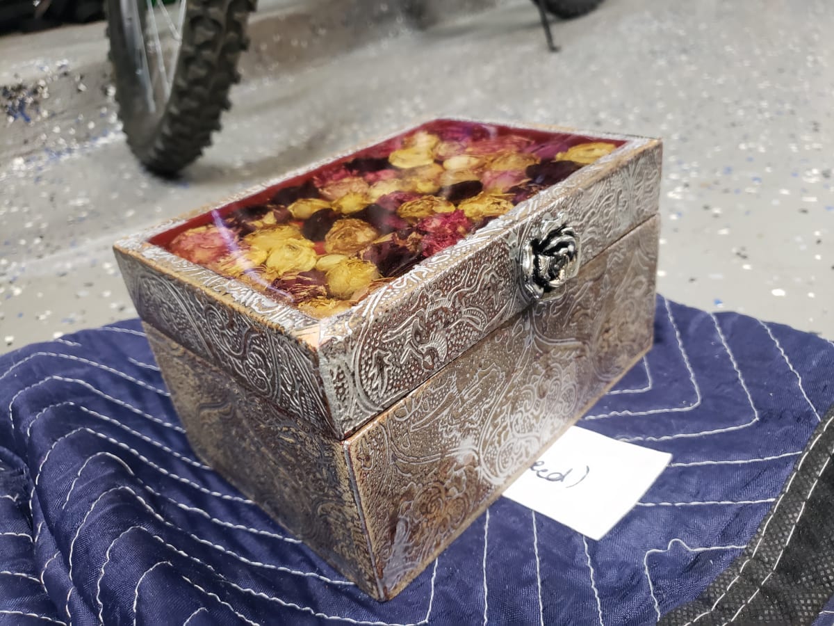 Medium textured resin rose box by Heather Medrano 