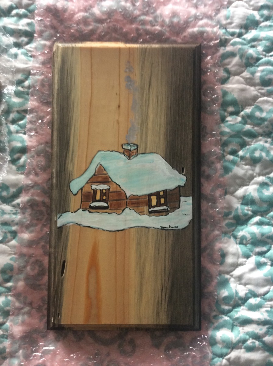 Winter cabin solo on beetlekill lumber by Heather Medrano 