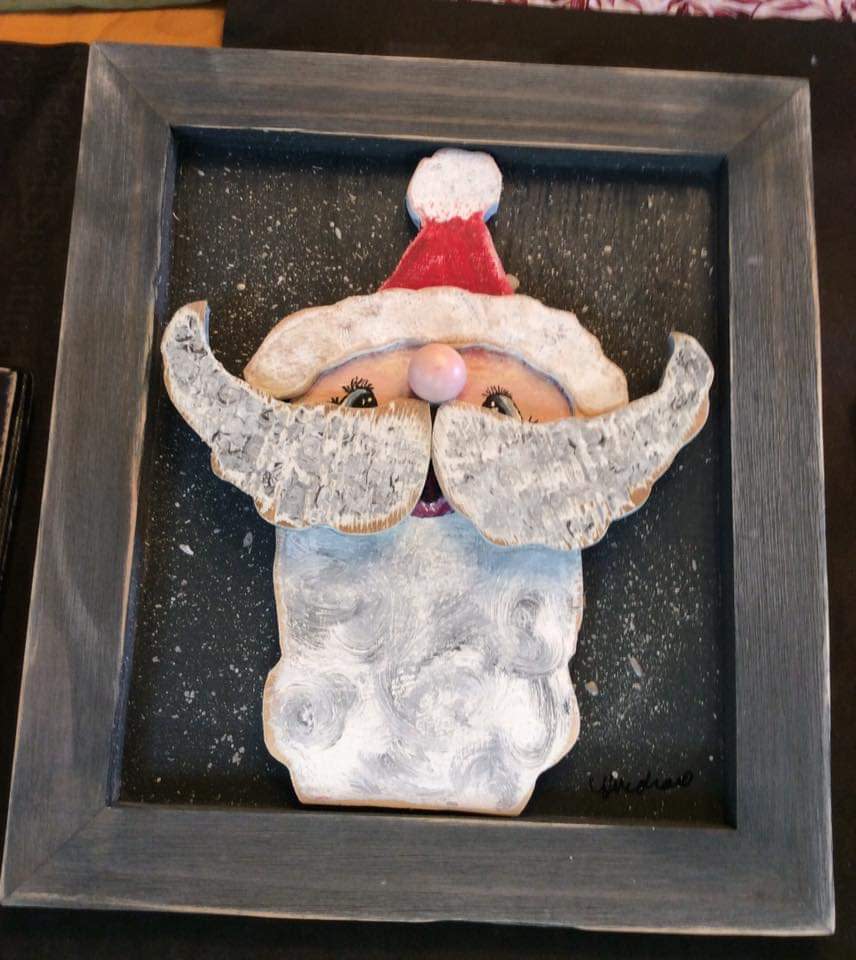 Christmas store Santa picture Gray frame by Heather Medrano 