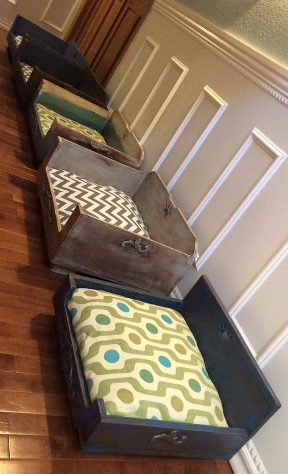 Raised Dog Beds Made with all re-purposed wood by Heather Medrano 