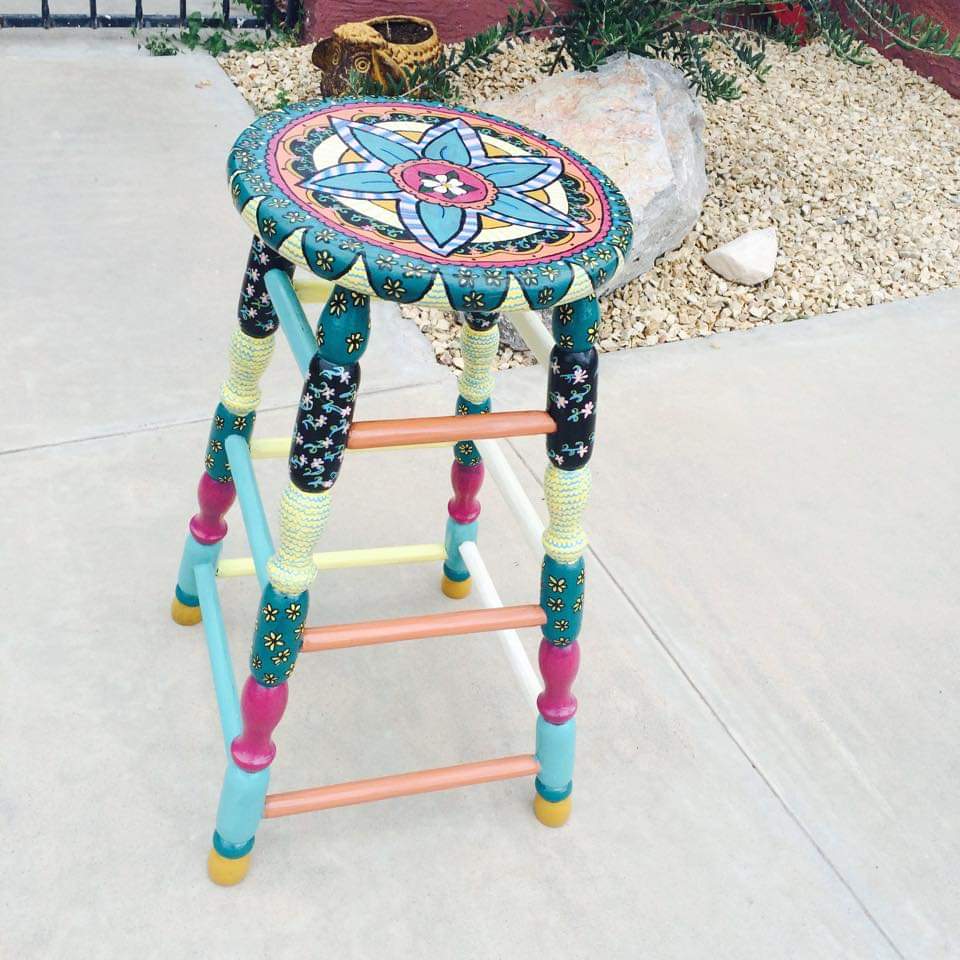 Flower single barstool by Heather Medrano 