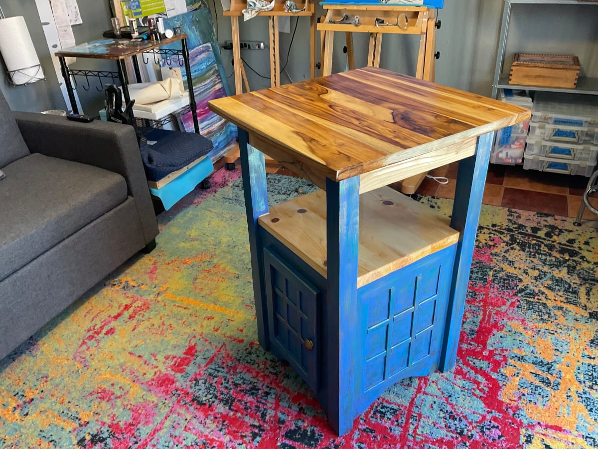 Cosmic blue #2 table by Heather Medrano, Image 4.