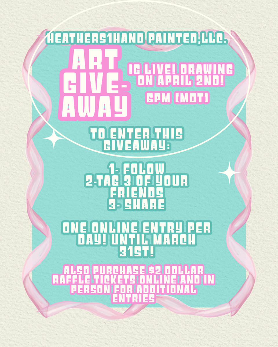Art giveaway! Raffle; drawing April 2nd, 2025 at 6pm (MDT) LIVE ON IG by Ryan Medrano by Heather Medrano 