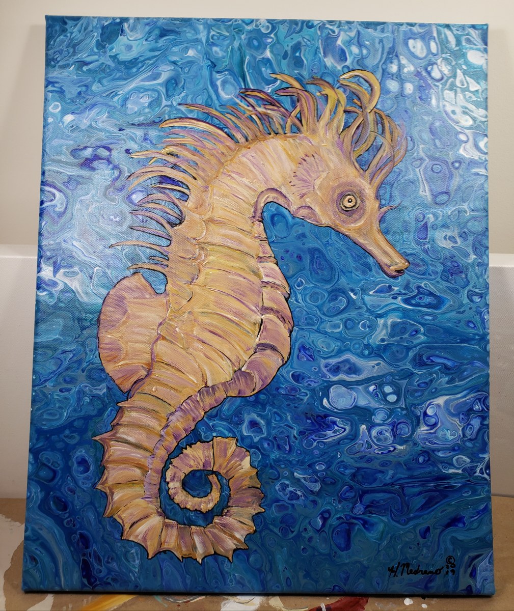 Seahorse Pour 3/25 by Heather Medrano 