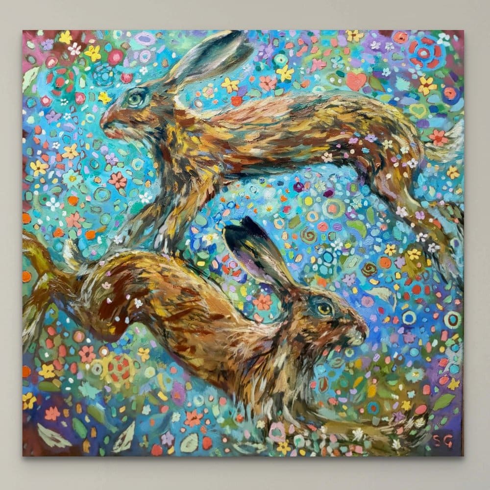 'Folie a Deux'  Hares by Sue Gardner 
