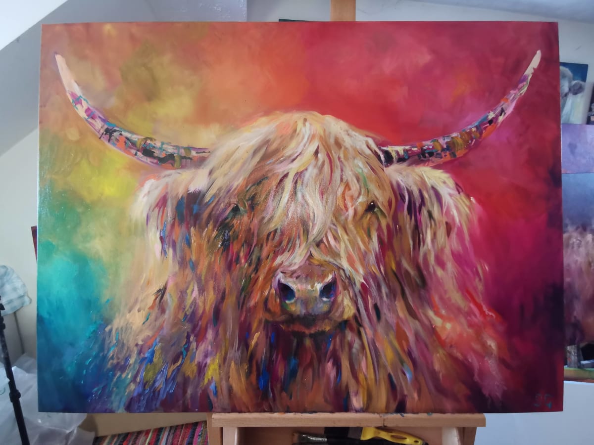 Highland Cow for Clive and Lorraine by Sue Gardner 