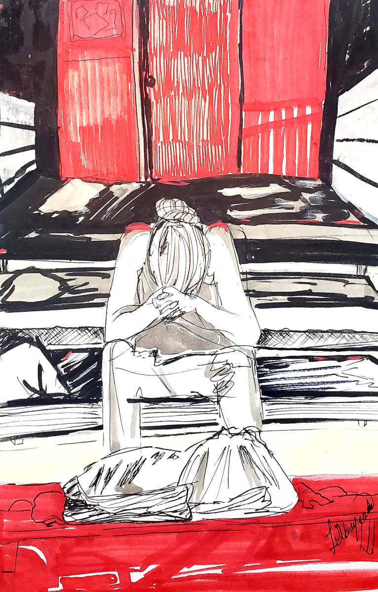 "El Refugio" - The Shelter by Lucy Giboyeaux  Image: Woman in a Shelter